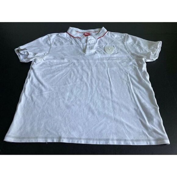 PUMA Scuderia Ferrari Men's Sz L Polo Shirt White Racing Formula 1 Logo - Picture 1 of 9